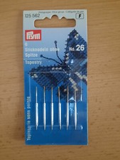 Prym 6 feine Sticknadeln ohne Spitze St&auml;rke 26 mit Gold&ouml;hr Neu !!