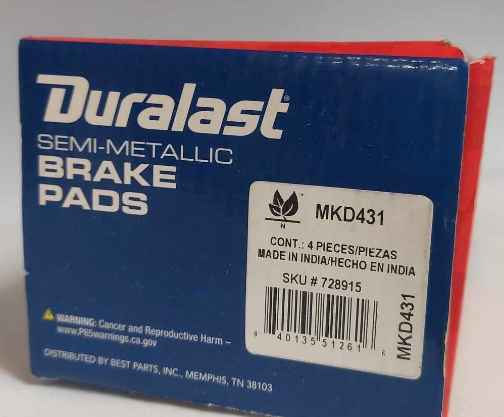 Duralast Brake Pads MKD431 Compatible With Ford for sale online | eBay