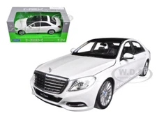 MERCEDES BENZ S CLASS WITH SUNROOF WHITE 1/24 DIECAST MODEL CAR BY WELLY 24051