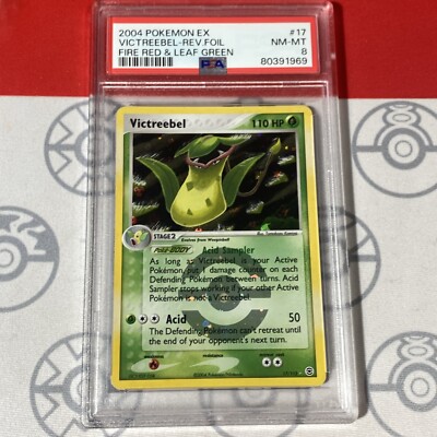 PSA 8 NM/MT Victreebel Reverse Holo 17/112 Pokemon Fire Red & Leaf