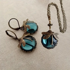 3pcs Vintage Bohemian Dragonfly Blue Crystal Drop Earring Jewelry Gift Men Women