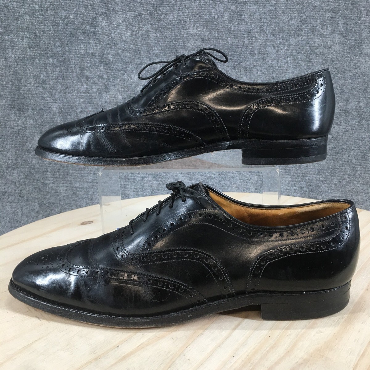 JOHNSTON MURPHY Mens Dress Shoes Black Leather Lace Up Wingtip Oxfords Size 11 Amazon.com | Johnston & Murphy Men main image 3