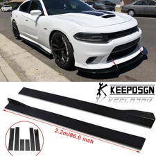 For Dodge Charger SRT SXT RT 86.6" Side Skirt Splitter Extension Rocker Panel A+