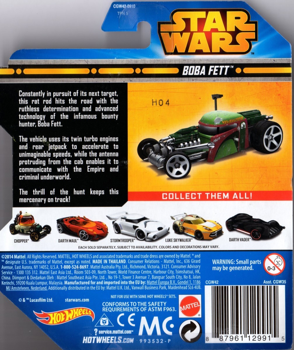 HOT WHEELS STAR WARS CHARACTER CAR 10 - BOBA FETT VEHICLE | eBay
