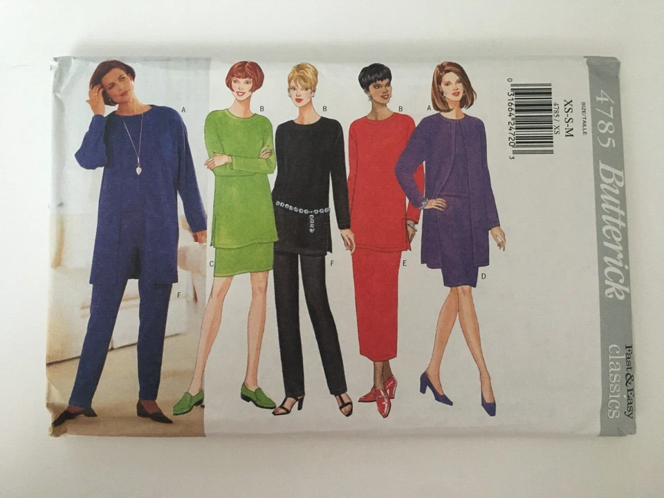 Butterick Sewing Pattern 4785 Work Capsule Wardrobe Top Tunic Pants Skirt XS S M - Image 2 of 4