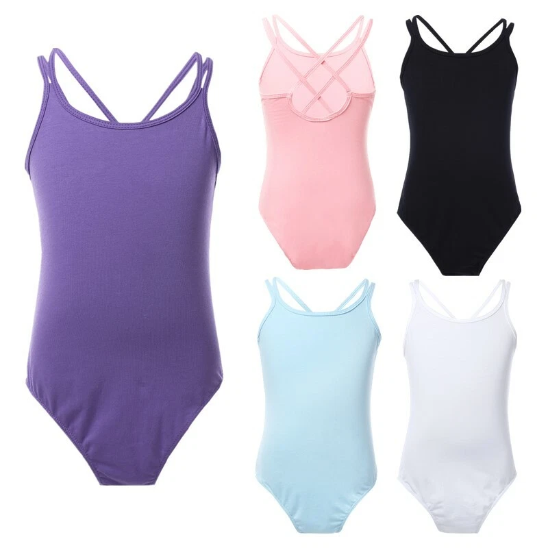 Kids Girls Ballet Dance Dress Spaghetti Strap Leotard Gymnastics Dancewear Skirt