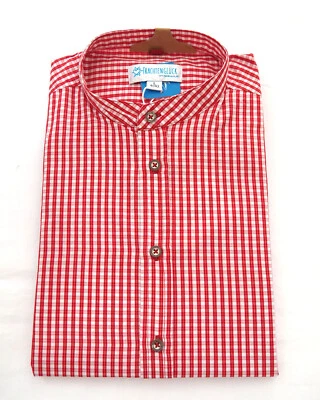 Spieth & Wensky Trachtenhemd TG Dietmund in rot-weiss kariert slim Fit S - 3XL - Bild 1 von 4