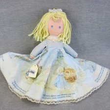 Knickerbocker Cinderella Cloth Doll Blue Storyline Dress Yarn Hair
