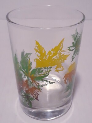 Salem Maple Leaf Juice Glass Tumbler 3 1/2'' Tall Vintage 