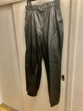 BLACK LEATHER VINTAGE PANTS SIZE 10