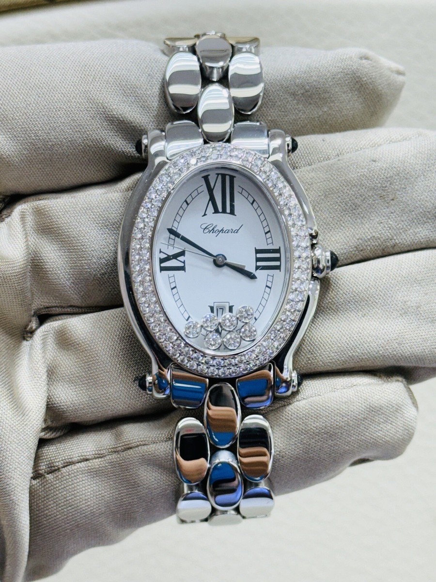 MONTRE FEMME CHOPARD HAPPY SPORT OVALE 27/8419-23 USINE DIAMANT