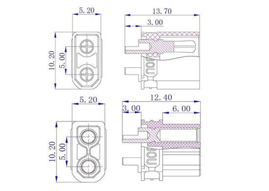 AMASS XT30U-M Genuine Male 2.0mm Bullet Connector RC Li-PO Battery ESC 500 pcs  - Image 4 of 4