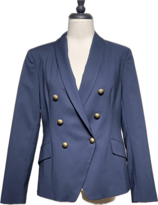 Mohito Collection Navy Double Breasted Fitted Blazer Suit Jacket  Size 40 Large