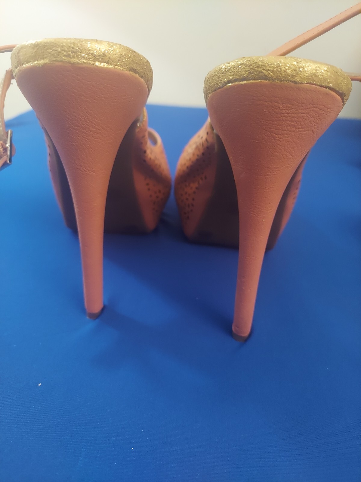 BCBGeneration Peach Leather Slingback Platform Pu… - image 5