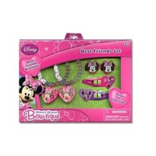 DISNEY MINNIE MICKEY MOUSE BEST FRIENDS ACCESSORY SET RINGS NECKLACES HAIR CLIPS