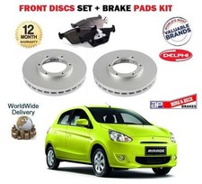 PER MITSUBISHI MIRAGE 1.0 1.2 MIVEC 2012- SET DISCHI FRENO ANTERIORI + KIT PASTIGLIE DISCO