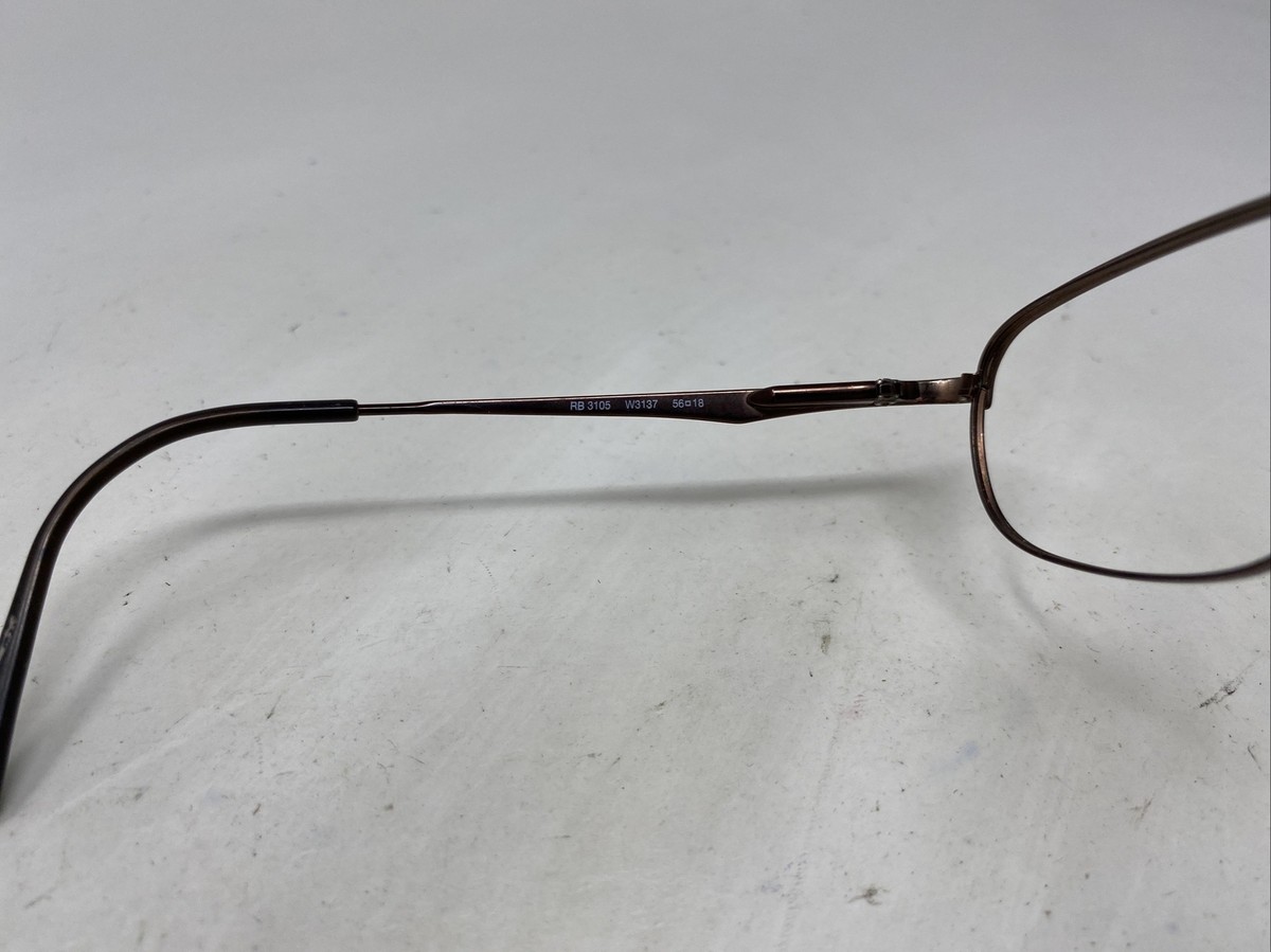 Ray Ban Italy RB 3105 W3137 56-18 Brown Metal Full Rim Ray Ban Italy RB 3105 W3137 56-18 Brown Metal Full Rim