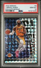 2022-23 Panini Mosaic LeBron James Elevate Silver Mosaic Prizm 4 PSA 10 Gem Mint