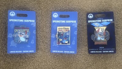 Stitch Spring Time Pin RunDisney 2024 Springtime Surprise Stitch Challenge Pins | eBay