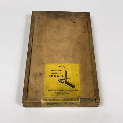 MOORE & WRIGHT NO. 400 6'' PRECISION GROUND SQUARE MACHINIST TOOL W/BOX