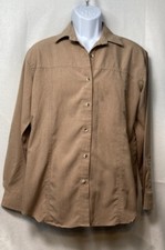 Cowboy Equipment 4Her Women's Button Shirt Size Large Beige Made in USA O-8