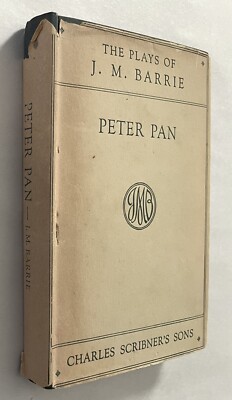 Peter Pan Plays of J M Barrie Scribner s 1951 Uniform Ed. Dust Jacket in Mylar