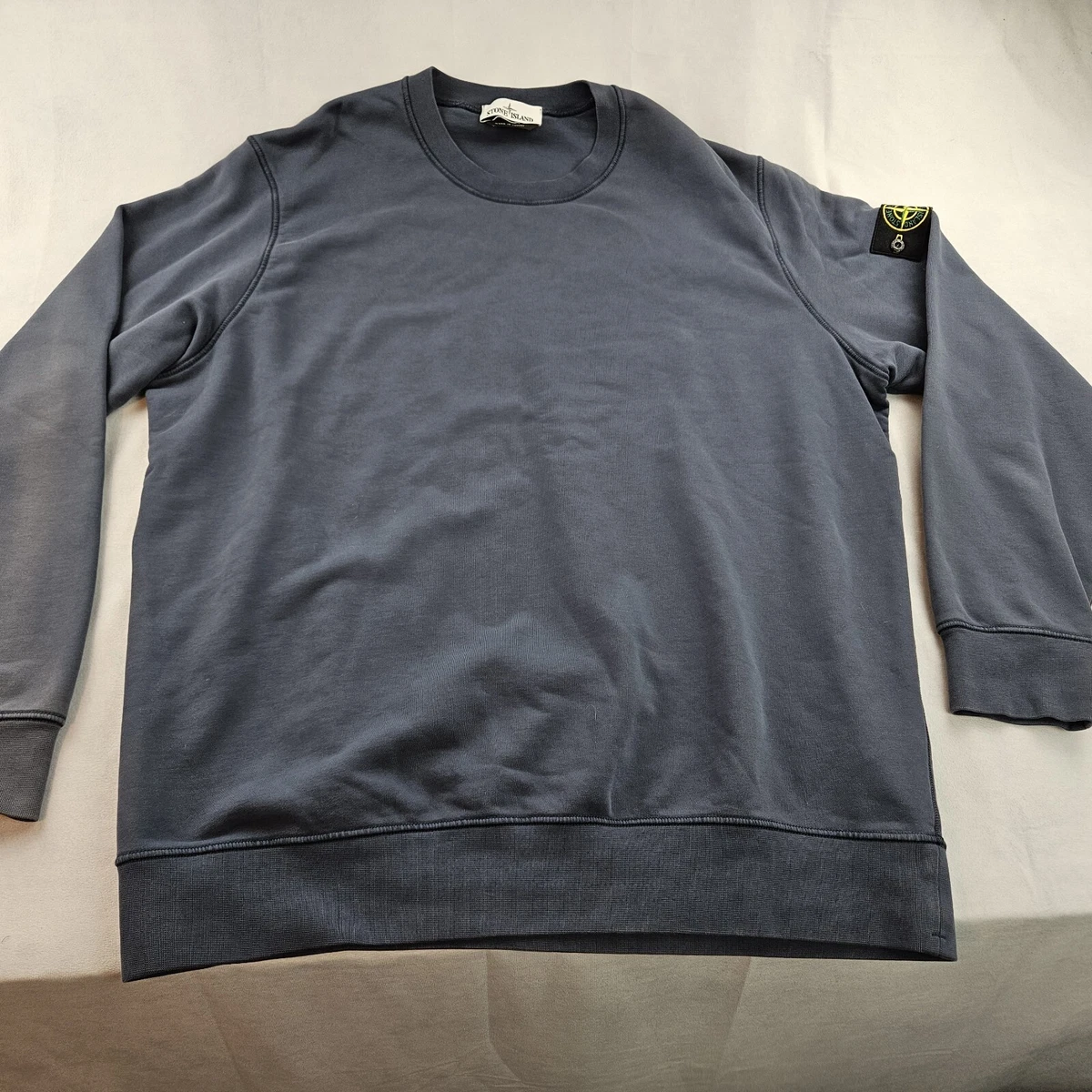 Stone Island Crew Neck Heavyweight Compass Badge Sweatshirt Navy Men 3XL