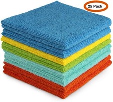 Microfiber Cleaning Cloth For Home Housekeeping, Reusable 11.5" x 11.5", 25 Pack