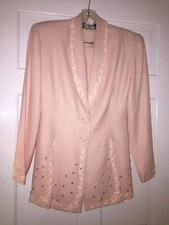 CDC Evening Women Soft Pink Beaded Formal Skirt Suit-Sz-4- Purchased 135
