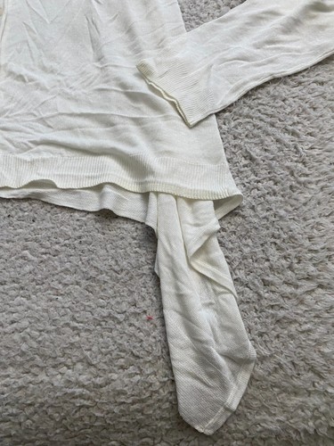 Simply Vera Vera Wang Women Sheer Long Sleeve Cardigan Sweater Beige Size M - Picture 2 of 11