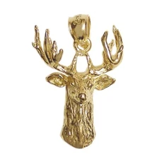 New 14k Yellow Gold Deer Pendant