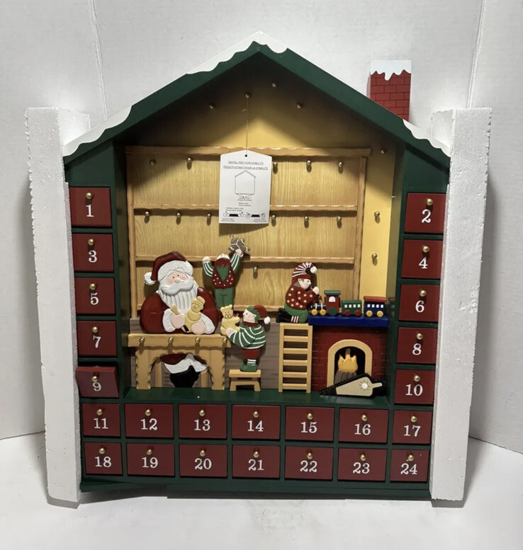 Christmas Advent Calendar Santa's Workshop Wooden Kirkland Christmas Advent Calendar Santa's Workshop Wooden Kirkland
