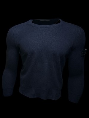 Stone Island mens casual wool jumper vintage navy blue size M
