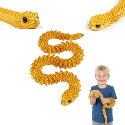 Gold Gelenk Schlange Figur Schreibtisch Deko Fidget Share 3D gedruckt 67 cm extra lang