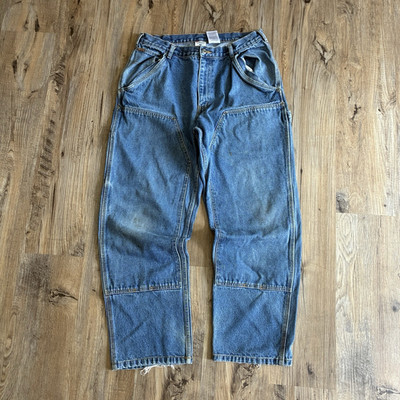 Sorel Men s Blue Medium Wash Relaxed Fit Double Knee Denim Jeans