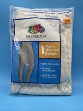 FRUIT of the LOOM Men  s Size M Thermal Waffle Pants Underwear Bottoms