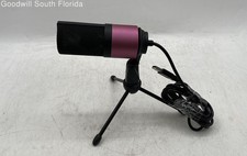 Fifine Pink Black USB CPU Wired Condenser Microphone With Stand Not Tested