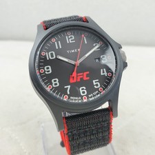 TIMEX UFC APEX TW2V55000 EASY READER INDIGLO BLACK/RED DATE MEN'S WATCH