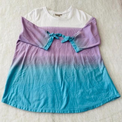 Womans Within Womens Multicolor French Terry Tie Dye Tie Sleeve Sweatshirt Sz 1X