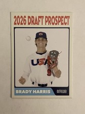 Brady Harris Custom Baseball Card 2026 MLB Draft Prospect