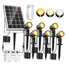  6 in 1 Solar Spotlights Outdoor, 6W/6V Warm White/Neutral White/Cold White
