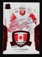 2017-18 Upper Deck The Cup 2019-20 Update Red Foil 1/4 Dylan Larkin #32 Auto s3g