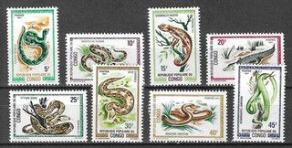 Congo 1971 Wildlife Fauna Animals Tiere Dieren Reptile Snake compl set MNH