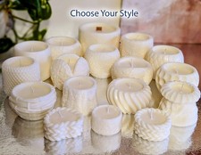 Handmade Aesthetic Vessel Candle - Unique Sculptural Wax Bowl-Cream Soy Wax Gift