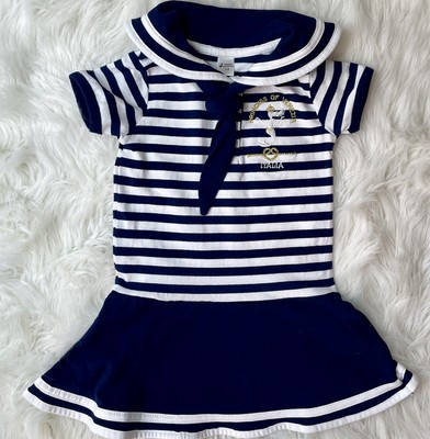 Venice Collection Baby Girl Nautical Sailor Dress 1-2Y Preppy Old Money Kid