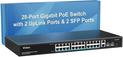 PoE Switch 24 Port 28 Gigabit 320W 2 Uplink 2