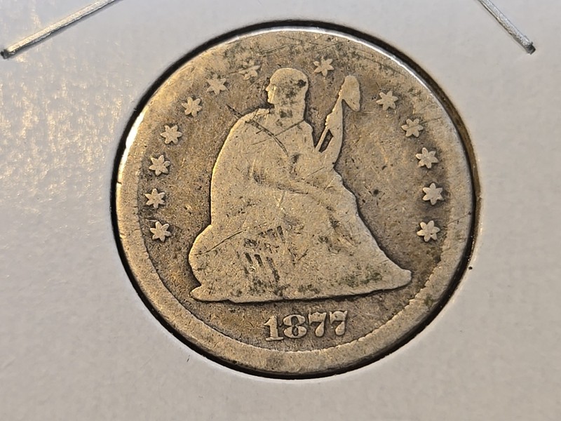 1877 S Seated Liberty Quarter 25C 25 Cent Coin