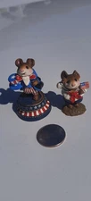 (2) Wee Forest Folk 1988 Uncle Sam Limited 1990 Flag Salute By Annette Petersen 
