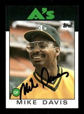 1986 Topps #165 Mike Davis signed autograph  centered, crisp black sharpie EAA1 