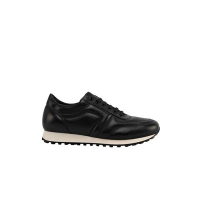 $850 TESTONI BOLOGNA Black Padded Sneaker Shoes Sport Nappa